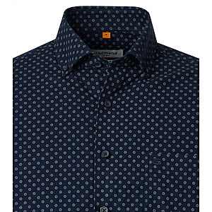 Redmond | Flanell-Hemd | Baumwolle Druck | Button-Down-Kragen | Anthrazit