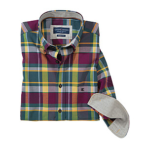 Casa Moda | Hemd Button-Down-Kragen | Farbe bordeaux Karo