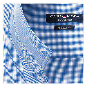 Casa Moda | City Hemd bgelfrei Mini Karo | Kent Kragen | Blau