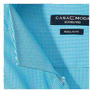 Casa Moda | City Hemd bgelfrei Mini Karo | Kent Kragen | Trkis