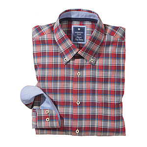 Redmond | Leicht-Flanell Hemd Karo | Farbe rot blau