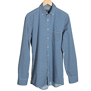 Casa Moda | Sportives Freizeit-Hemd | Button-down-Kragen | Blau Minimaldruck