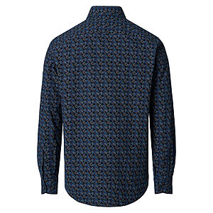 Redmond | Flanell-Hemd | Baumwolle Druck | Kent-Kragen | Blau