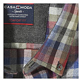 Casa Moda | Baumwoll-Hemd Cashmere Feeling | Button-down Kragen | Rot-Blau-Karo