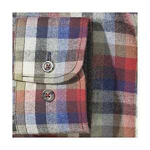 Casa Moda | Baumwoll-Hemd Cashmere Feeling | Button-down Kragen | Rot-Blau-Karo