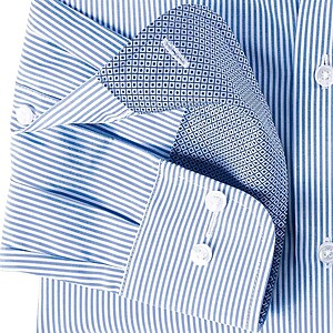 Casa Moda | City-Hemd | Button down Kragen | Bgelfreie Baumwolle | Hellblau Streifen
