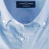 Casa Moda | City-Hemd | Button down Kragen | Bügelfreie Baumwolle | Hellblau Streifen