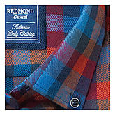 Redmond | Baumwoll-Flanell Karo-Hemd | Button-down Kragen | Blau
