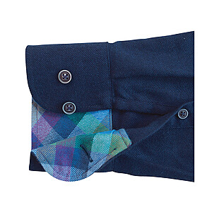  Redmond | Baumwoll-Flanell-Hemd | Button-down Kragen | Marine