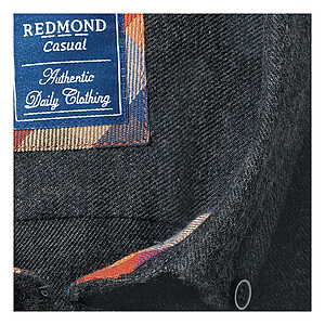 Redmond | Baumwoll-Flanell-Hemd | Button-down Kragen | Anthrazit