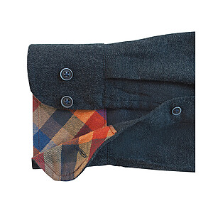 Redmond | Baumwoll-Flanell-Hemd | Button-down Kragen | Anthrazit