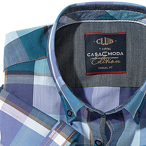 Casa Moda | Halbarmhemd | Club Kollektion | Button down Kragen | Fensterkaro