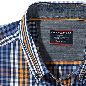 Casa Moda | Halbarmhemd | Sommerkaro | Button down Kragen | Blau