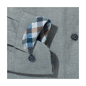 Redmond | Baumwoll Flanell Hemd | Button down Kragen | Farbe grau