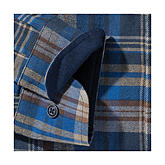 Redmond | Baumwoll Flanell Hemd | Kent Kragen | Farbe blau karo