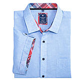 Redmond | Leinenhemd Kentkragen, Halbarm | Farbe hellblau