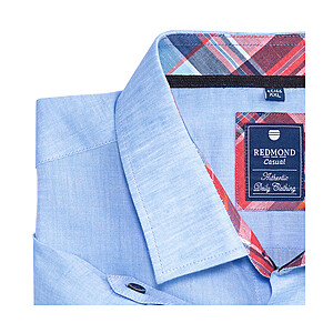 Redmond | Leinenhemd Kentkragen, Halbarm | Farbe hellblau