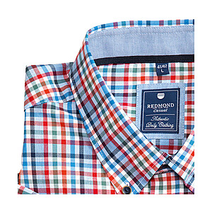 Redmond | Lssig-modernes Sommerhemd | Halbarm | Button-down-Kragen | rot Karo