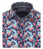 Casa Moda | Halbarm Hemd mit modischem Druck | Baumwolle Kent-Kragen