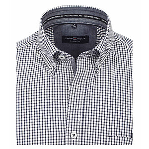 Casa Moda | Halbarm Hemd Popeline | Baumwolle Button-down-Kragen | Blau-Karo