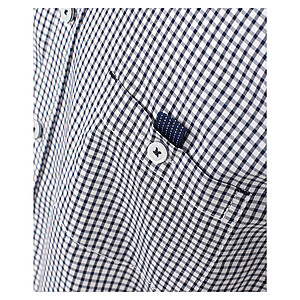 Casa Moda | Halbarm Hemd Popeline | Baumwolle Button-down-Kragen | Blau-Karo