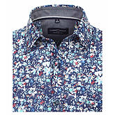 Casa Moda | Halbarm-Sommerhemd | Baumwolle | Kent-Kragen | Blau bedruckt