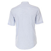Casa Moda | Halbarm-Hemd mit Stehkragen | Leinen-Baumwolle | Blau