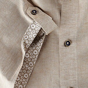 Redmond | Halbarmhemd | Leinen-Baumwoll-Mix | Button-down-Kragen | Sand