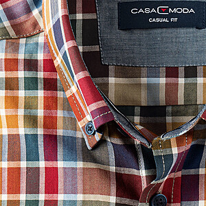 Casa Moda | Sporthemd Multicolour | Baumwolle | Button-down-Kragen | Karo