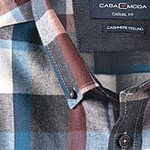 Casa Moda | Hemd Cashmere Feeling | Baumwolle | Button down Kragen | Grau-Multicolour