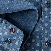Redmond | Flanell-Hemd | Bedruckte Baumwolle | Button-down-Kragen | Blau