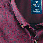 Redmond | Flanell-Hemd | Bedruckte Baumwolle | Button-down-Kragen | Burgund