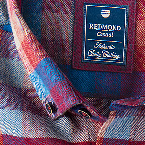 Redmond | Flanell-Hemd | Baumwolle Karo | Button-down-Kragen | Burgund