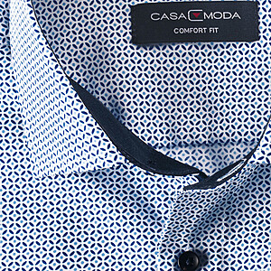 Casa Moda | City Hemd | Bgelfreie Baumwolle | Kent-Kragen | Bedruckt