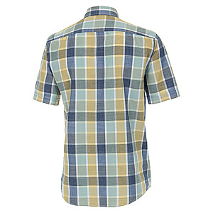 Casa Moda | Halbarmhemd | Flammgarn Baumwolle | Button-Down-Kragen | Blau Grn Gelb Karo