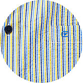 Casa Moda | Freizeit-Hemd Halbarm | Button-down-Kragen | Baumwolle | Blau Gelb Streifen