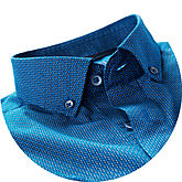 Redmond | Kurzarm-Hemd | Baumwolle | Button-Down-Kragen | Minimal-Druck Blau