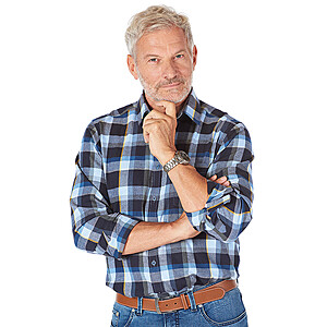Casa Moda | Flanell-Hemd | Cashmere-Feeling | Kent-Kragen | Baumwolle | Blau Karo
