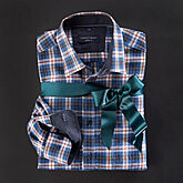 Casa Moda | Herbstliches Männerhemd | Baumwolle | Kent-Kragen | Blau Karo