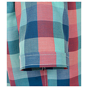 Casa Moda | Sommerhemd | Baumwolle | Button down Kragen | Aqua Multicolour Karo