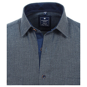 Redmond | Flanell-Hemd | Kent-Kragen | Blau Grau