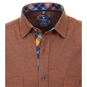 Redmond | Flanell-Hemd | Kent-Kragen | Cognac