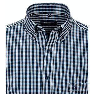 Casa Moda | Freizeithemd Baumwolle Popeline | Button-down-Kragen | Blau Karo