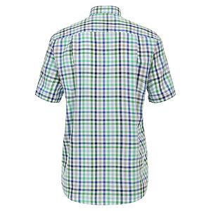 Redmond | Halbarm-Hemd | Button-Down-Kragen | Oxford-Karo | Blau Grn
