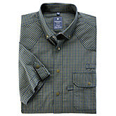 Redmond | Halbarm-Hemd | Adventure Shirt | 2 Brusttaschen | Grün Blau Vichy Karo