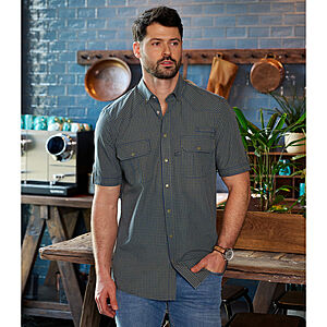 Redmond | Halbarm-Hemd | Adventure Shirt | 2 Brusttaschen | Grn Blau Vichy Karo