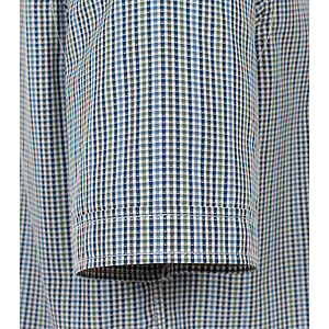 Casa Moda | Halbarm-Hemd | Reine Baumwolle | Button-down-Kragen | Grn gemustert