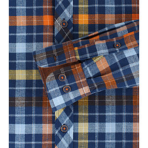 Redmond | Flanell-Hemd | Button-down-Kragen | Baumwolle | Terra Karo