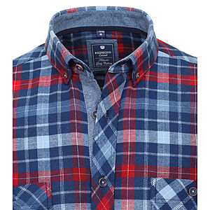 Redmond | Flanell-Hemd | Button-down-Kragen | Baumwolle | Rot Karo