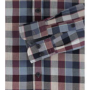 CasaModa | Sporthemd | Button-Down-Kragen | Burgund Karo